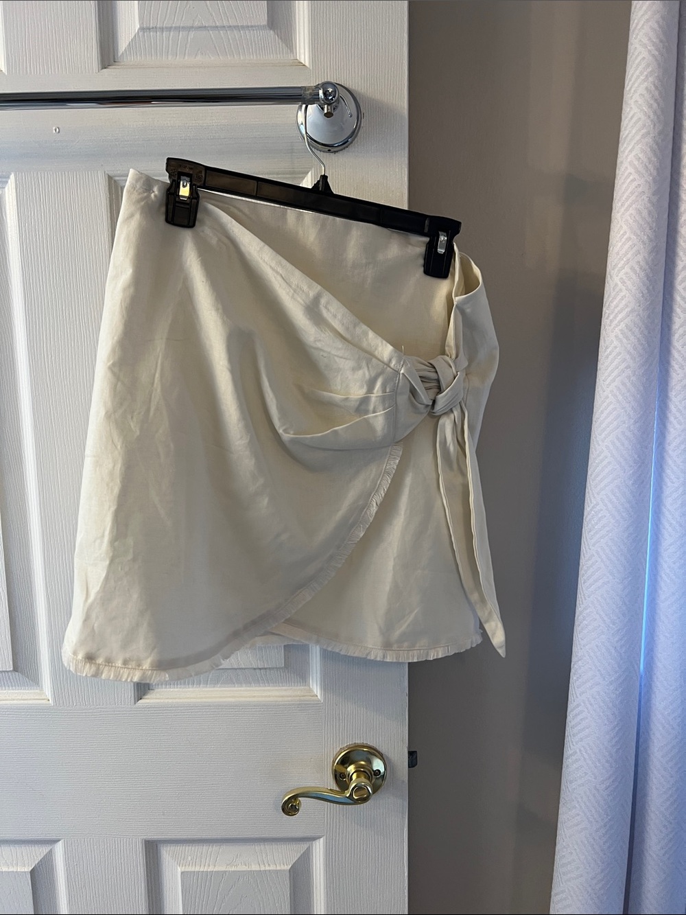 Vici Cream Asymmetrical Wrap Tie Skirt
